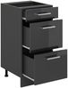 Küchenunterschrank R-Line Anthrazit Hochglanz 40 cm mit Schubladen, AP Eiche Vicco Bild 5