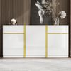 Luxuriöses Sideboard, Hochglanzlackierung, moderner Aufbewahrungsschrank, drei Türen und zwei Schubladen, geeignet für Wohnzimmer, Esszimmer und Eingangsbereich; minimalistisches Möbelstück. Bild 5