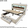 Merax Polsterbett 180x200 cm Doppelbett, mit hydraulischem Stauraum und Kopfteil mit Aufbewahrungsfach, LED-Beleuchtung sowie USB & USB-C Anschluss, Leinen, Beige Bild 4