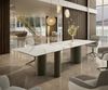 Esstisch Edge 300x100 Keramik Calacatta Luxe Weiß-Gold-Grau Troa Metall Effektfinish Titan Bild 2