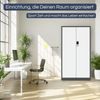 Metallschrank abschließbar DANIEL - Zahlenschloss, 5 Ebenen | Aktenschrank Büroschrank Stahl Mehrzweckschrank Werkstatt Werkzeugschrank, 185x90x40cm Anthrazit-Weiß Bild 3