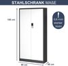 Metallschrank abschließbar DANIEL - Zahlenschloss, 5 Ebenen | Aktenschrank Büroschrank Stahl Mehrzweckschrank Werkstatt Werkzeugschrank, 185x90x40cm Anthrazit-Weiß Bild 2