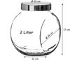 BigDean 2 Liter Bonbonglas mit Schraubdeckel - Candy-Glas groß - Für Süßigkeiten, Kekse, Mehl-Aufbewahrung & Gewürze - Made in Germany - Spülmaschinenfest Bild 5