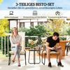 Bistro Set 3-teilig Polyrattan stapelbare Stühle mit Kissen Tisch Terrasse Balkon Garten Bild 5