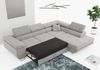 Ecksofa L-Form Couch mit Schlaffunktion und Verstellbare Kopfstützen - GUSTAW - Hellgrau Stoff - Rechts Bild 2