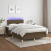 vidaXL Boxspringbett mit Matratze & LED Dunkelbraun 120x190 cm Stoff 3270091 Bild 4
