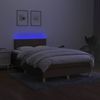 vidaXL Boxspringbett mit Matratze & LED Dunkelbraun 120x190 cm Stoff 3270091 Bild 5