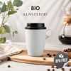 Bio Kaffeebecher To Go 400ml BPA-frei Spülmaschinenfest Coffee Cup Mehrweg Grau Bild 3