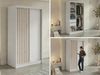 Schwebetürenschrank LUMOS in Weiß inkl. Innenausstattung, mit Lamellen-Optik, Aristan-Eiche, Breite 120 cm, moderner Kleiderschrank - mit Schubladen Bild 2