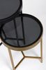Beistelltisch Miyara 2er-Set, Metall und Glas, modern rund, schwarz gold für Dein Zuhause Bild 3