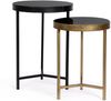 Beistelltisch Miyara 2er-Set, Metall und Glas, modern rund, schwarz gold für Dein Zuhause Bild 2