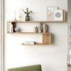 Wandregal Kitee 120 x 14,5 x 71,5 cm Eiche rustikal [en. casa] Bild 2