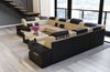Wohnlandschaft Como U Form aus Stoff - Mikrofaserstoff - beige-schwarz - Rechts Bild 4