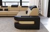 Wohnlandschaft Como U Form aus Stoff - Mikrofaserstoff - beige-schwarz - Rechts Bild 5