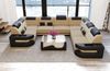 Wohnlandschaft Como U Form aus Stoff - Mikrofaserstoff - beige-schwarz - Rechts Bild 3