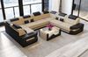 Wohnlandschaft Como U Form aus Stoff - Mikrofaserstoff - beige-schwarz - Rechts Bild 2