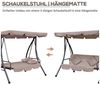 MC Star Hollywoodschaukel Hollywoodschaukel mit Liegefunktion Braun 200x 125 x 170 cm, 198 x 118 x 168 cm. Dunkelblau Bild 4
