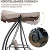 MC Star Hollywoodschaukel Hollywoodschaukel mit Liegefunktion Braun 200x 125 x 170 cm, 198 x 118 x 168 cm. Dunkelblau Bild 2