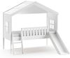 Hausbett mit Rutsche Kathye 213x192x202 Massivholz+MDF Weiß Bild 2