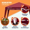 CASARIA® Set 3x3m Pavillon und 2x Seitenteil rot Bild 3