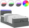 vidaXL Ottoman-Bett mit Matratze & LEDs Dunkelgrau 100x200 cm Stoff 3312285 Bild 5