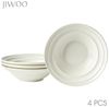 JIWOO Suppenteller 4er Ø21,2 cm, Speiseteller Pastateller Salatteller Dessertteller Plate, (4 St), Keramik Tellerset Weiß mikrowellen- und spülmaschinenfest Ø21,2 cm Bild 5