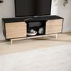 Lowboard Schwarz Eiche-Dekor 150x55x40 cm TV-Kommode Modern, Design TV-Schran... Bild 2