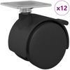 vidaXL Rolle 12 pcs Schwarz 39,5 x 39,5 x 37,8 mm 864773 Bild 2