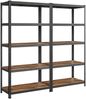 Standregal,2er Set, Schwerlastregal, Kellerregal, Bücherregal, Lagerregal, 5 Ablagen, Küchenregal, Regal,verstellbare Ablagen, Industriestil,200x100x50cm,Vintagebraun-Schwarz,GLR050B12 Bild 2