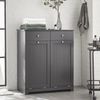 SoBuy BZR33-DG Wäscheschrank, MDF, Lackiert, Dunkelgrau, 78 x 91 x 37 cm Bild 2