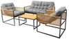 Furnify Gartenlounge-Set WALDHOF 4-teilig Metall Gartenmöbel Set mit Sofa, 2 Sesseln & Tisch, (Set, 4-tlg, Sofa, 2x Sessel, 1x Tisch, Sitzkissen), Mit Sitzkissen inklusive Bild 3