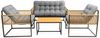 Furnify Gartenlounge-Set WALDHOF 4-teilig Metall Gartenmöbel Set mit Sofa, 2 Sesseln & Tisch, (Set, 4-tlg, Sofa, 2x Sessel, 1x Tisch, Sitzkissen), Mit Sitzkissen inklusive Bild 2