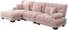 3-Sitzer-Sofa 313×145×81 cm aus Chenille modular mit 1 Ottomane, rosa Bild 5