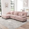 3-Sitzer-Sofa 313×145×81 cm aus Chenille modular mit 1 Ottomane, rosa Bild 3