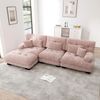 3-Sitzer-Sofa 313×145×81 cm aus Chenille modular mit 1 Ottomane, rosa Bild 2