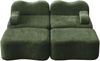 Ecksofa modular in Gruen, Samtbezug, rahmenloses Komfortsofa mit 2 Hockern und flexibler Wohnlandschaft,70x192x167 cm Bild 4