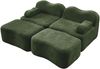 Ecksofa modular in Gruen, Samtbezug, rahmenloses Komfortsofa mit 2 Hockern und flexibler Wohnlandschaft,70x192x167 cm Bild 5