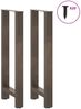 vidaXL Bartischbeine Naturstahl 2 Stk. 40x(100-101) cm Stahl 4013339 Bild 3