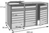 3er Mülltonnenverkleidung HWC-J81, Mülltonnenbox, erweiterbar, Metall 82kg, anthrazit ~ Buche-Holzoptik hellbraun Bild 3