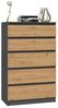 ibonto SCHUBKASTENKOMMODE ANTHRAZIT / ARTISAN EICHE 109,5x40x70cm (H 109.5 x T 40 x B 70 cm) Bild 2