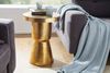 Design Beistelltisch 43 x 59 x 43 cm Aluminium Gold, Dekotisch orientalisch rund, Designer Ablagetisch Metall modern, Anstelltisch schmal , Kleiner Hammerschlag Abstelltisch Bild 3