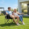 TLGREEN Campingstuhl Doppel Campingstuhl Klappbar 320KG Belastbar (Gepolstert XXL Outdoor Klappstuhl mit Seitentaschen & Rückentasche), Campingsofa 2 Personen für Garten, Angeln, Camping, Strand Bild 2