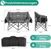 TLGREEN Campingstuhl Doppel Campingstuhl Klappbar 320KG Belastbar (Gepolstert XXL Outdoor Klappstuhl mit Seitentaschen & Rückentasche), Campingsofa 2 Personen für Garten, Angeln, Camping, Strand Bild 3