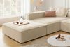 KAWOLA Sofa CARMO Ecksofa Stoff beige mit Hocker Recamiere links 68 x 191 x 306 cm Bild 2