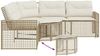 vidaXL Gartensofa in L-Form mit Kissen und Fußbank Beige Poly Rattan 365896 Bild 5