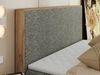Doppelbett, Boxspringbett mit Bettkästen, Multipocket-Matratze und Topper, Set mit Kopfteil, Eiche Wotan Holzrahmen - WOOD CLASSIC - 200 x 200 cm - Grau Struktur - H4 Bild 3