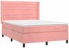 vidaXL Boxspringbett mit Matratze & LED Rosa 140x190 cm Samt 3139624 Bild 4