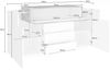 Dmora Kommode Arbon, Küchen-Sideboard mit 3 Türen und 3 Schubladen, Wohnzimmer-Buffet, 100 % Made in Italy, 160 x 45 x 86 cm, glänzendes Weiß und Ahorn, Bild 3