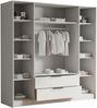 Kleiderschrank Sozor II (Farbe: Nuss Warmia / Nuss Warmia + Schwarz) Bild 3