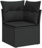 vidaXL Gartensofa-set mit Kissen 12 pcs Schwarz Poly-Rattan 3364964 Bild 4